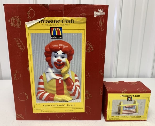 (2)Ronald McDonald Cookie Jar/McDonald's S&P: Treasure Craft Pfaltzgraph Company
