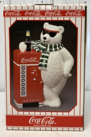 Coca-Cola Bear w/ Cooler Cookie Jar w/ Box: made in Philippines