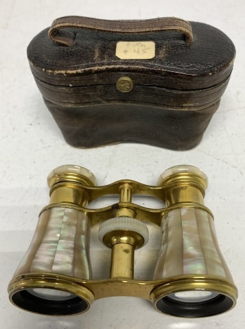 Opera Glasses Opalescent/Leather case: Case has a few tears