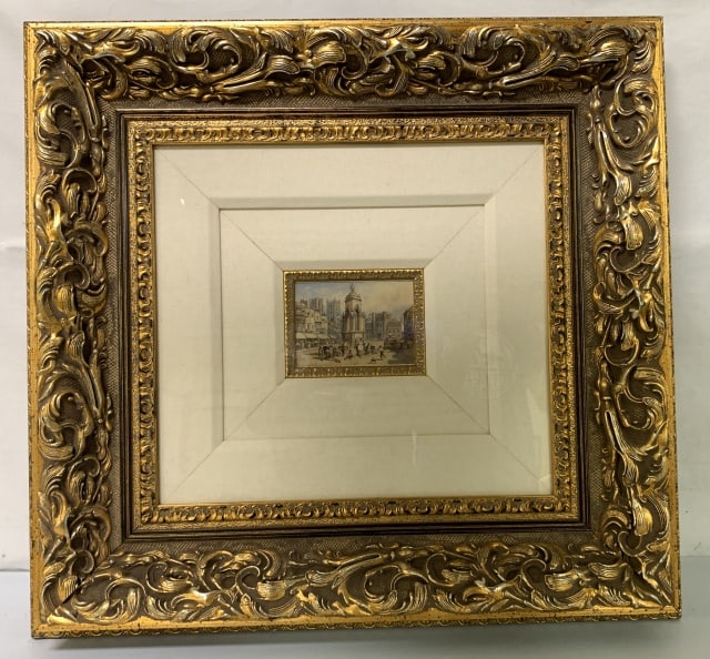 Wells by Myles Birket Foster: watercolor painting heightened with white,signed with the artists monogram lower left, comes with a non guaranteed COA from Global Fine Art, 27 1/2" X 29"