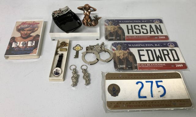 10+ Dc License Plates, Lesney Ashtray, Mermaid