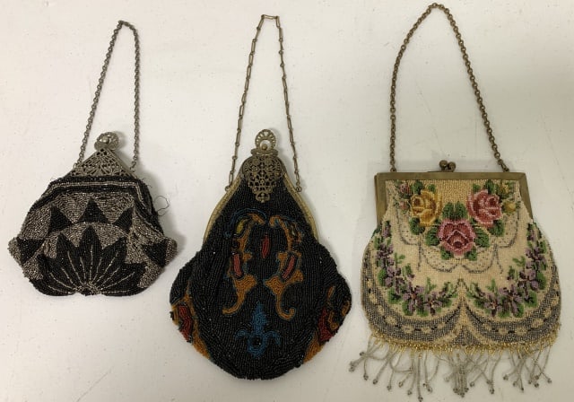 lot of 3 Vintage Steampunk Beaded Purses (1 of 4)
