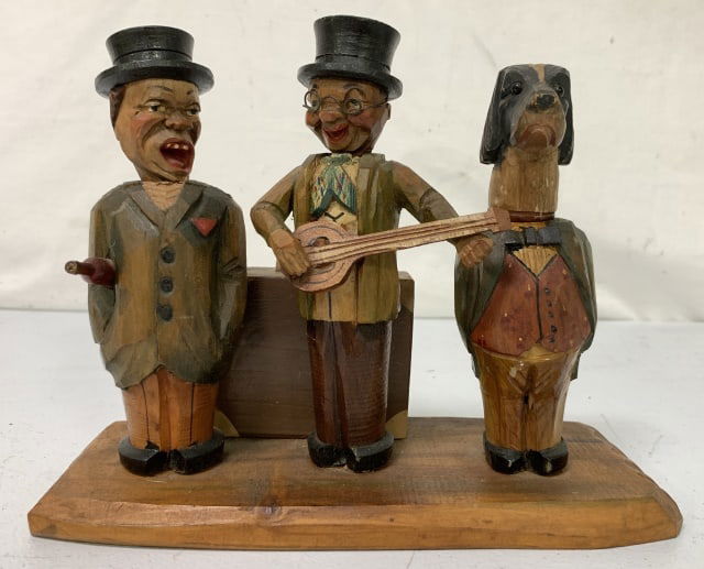 Wooden Men Bar Set w/ Music Box (1 of 4)