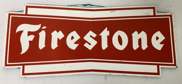 Firestone Metal Sign From Tire Holder (1 of 4)