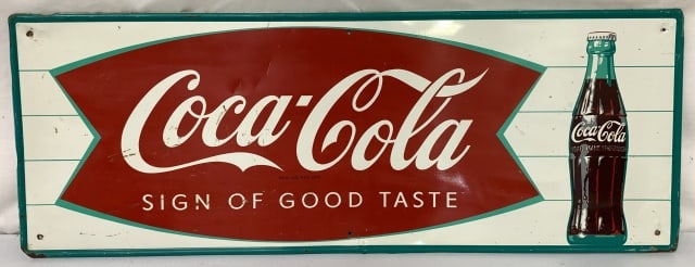 Tin Coca Cola Sign of Good Taste Sign (1 of 4)