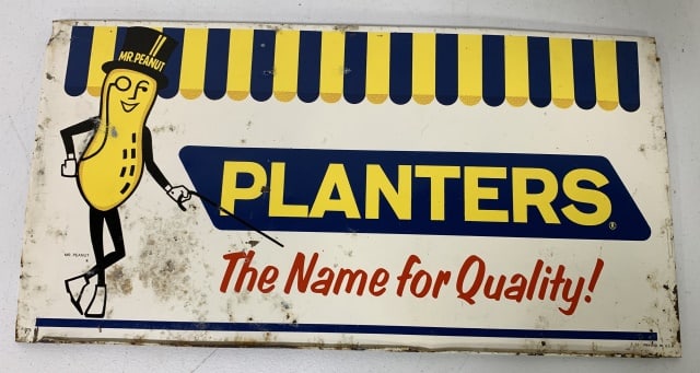 Dual Side Metal Planters Peanuts Sign (1 of 5)