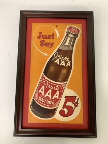 Framed Triple AAA Root Beer Advertisement (1 of 4)