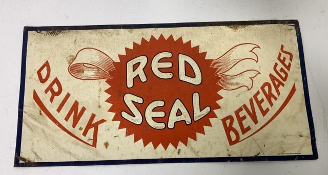 Single Side Tin Red Seal Drink Beverages Sign (1 of 4)