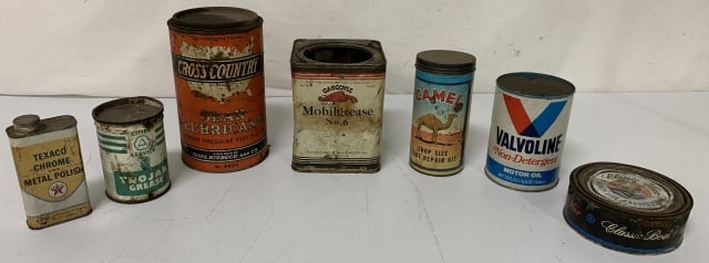 (7)Mobil, Valvoline, Camel, Texaco Cans (1 of 4)