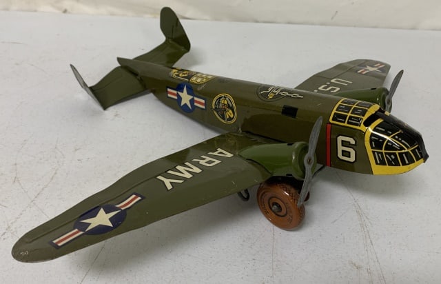 Marx Tin Windup Military Airplane (1 of 5)