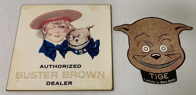 lot of 2 Buster Brown Sign & Mask (1 of 4)