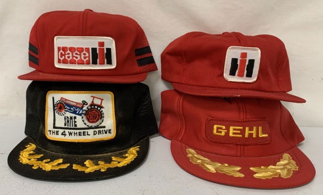 lot of 4 IH, Gehl, 4 Wheel Drive, Case Hats (1 of 3)