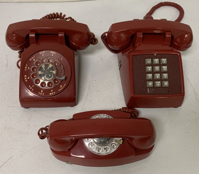 3 Western Electric red telephones (1 of 9)
