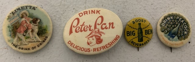 4 beverage pinback buttons (1 of 3)