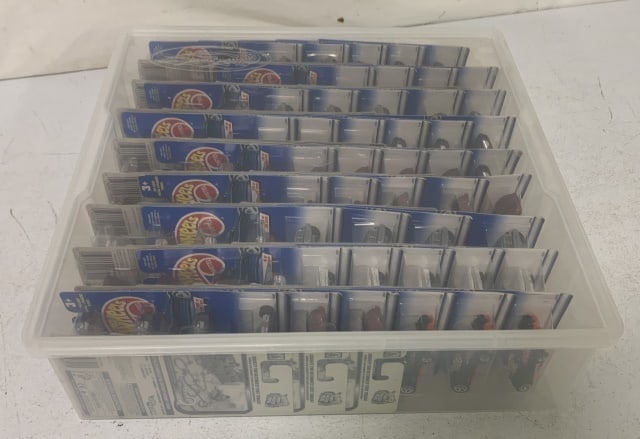 70+ 2000 Hot Wheels blister packs in case: plastic case is from Hot Cases; see photos for descriptions