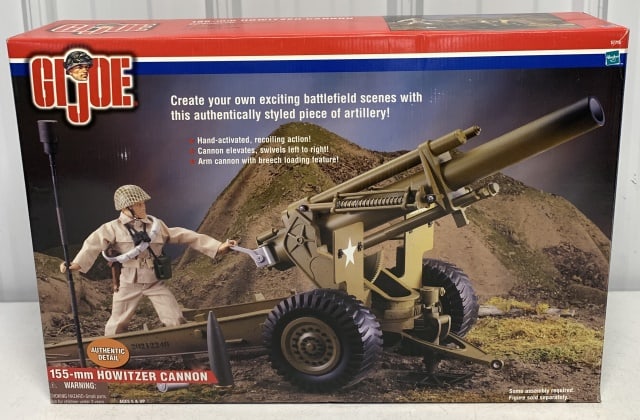 Hasbro GI Joe 155mm Howitzer Cannon: box has been opened, may or may not be complete, light box wear