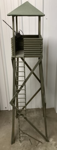 Military Model Wooden Observation Post/Tower: some of the steps are broken, cloth top, 53" tall