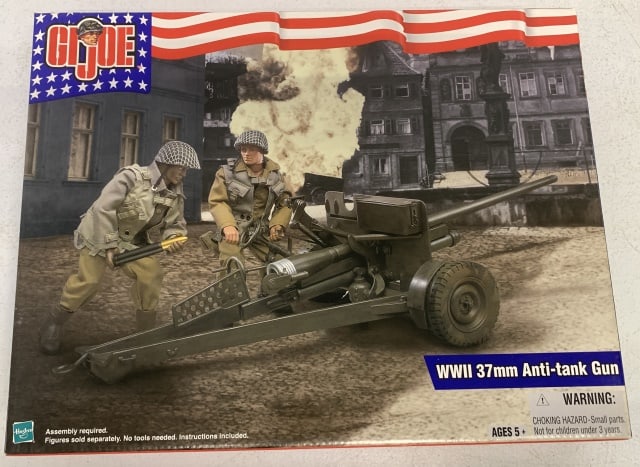 Hasbro GI Joe WWII 37mm Anti-Tank Gun: flaps are taped shut, may be original tape