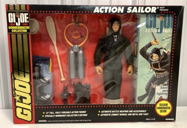 GI Joe Action Sailor Navy Frogman: 1964/1994 Commemorative Collection, some creases of cardboard, looks complete