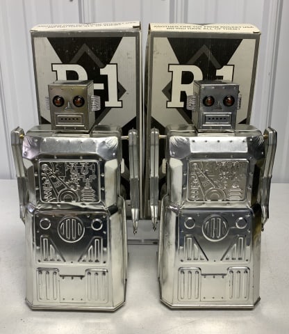 lot of 2 Rocket USA R-1 Bump N Go Robot One (1 of 4)