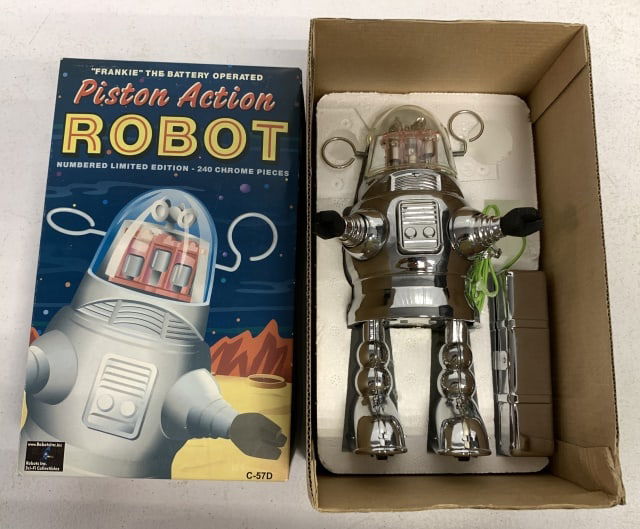 Frankie Piston Action Robot Battery Operated Tin (1 of 2)