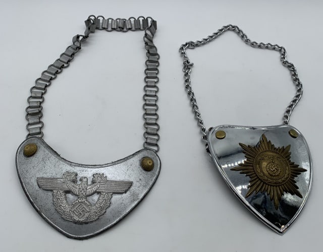 2 reproduction German gorgets: both have wear