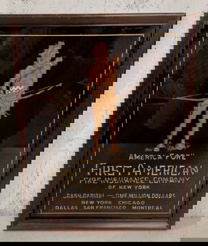 Framed First American Fire Insurance Co. Sign (1 of 3)