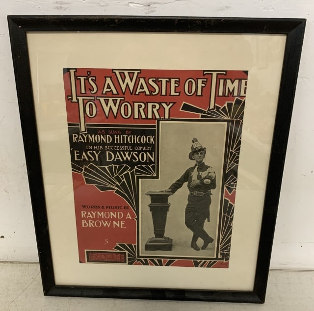 framed sheet music with firefighter on it (1 of 3)
