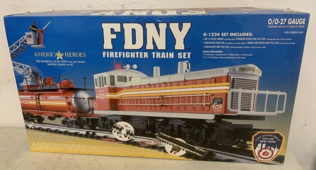 K-Line FDNY Firefighter Train set K-1224: O/O-27 guage; some wear to box