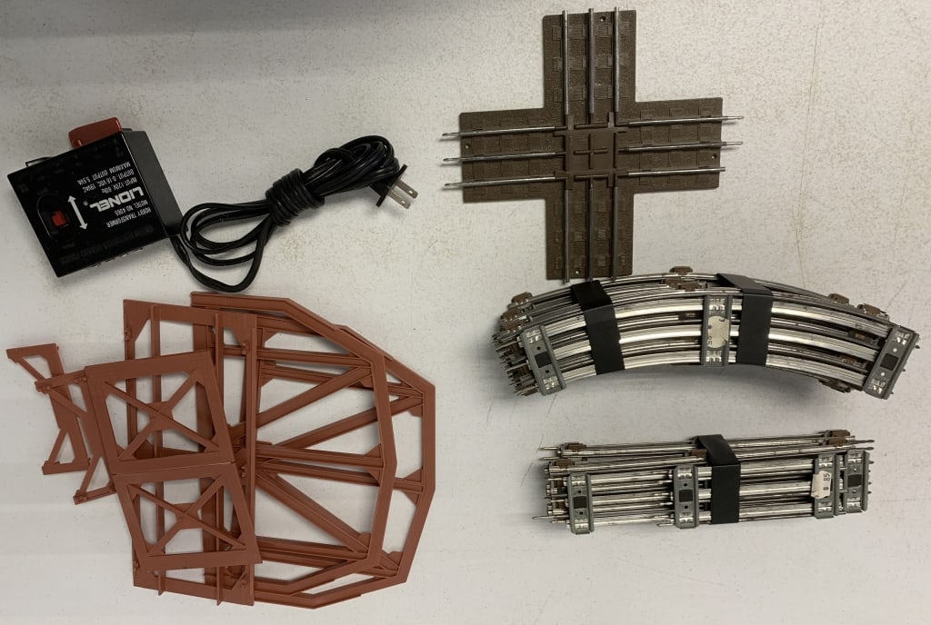 Lionel transformer, track and bridge (1 of 2)