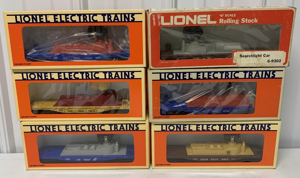 6 Lionel Searchlight cars in boxes (1 of 4)