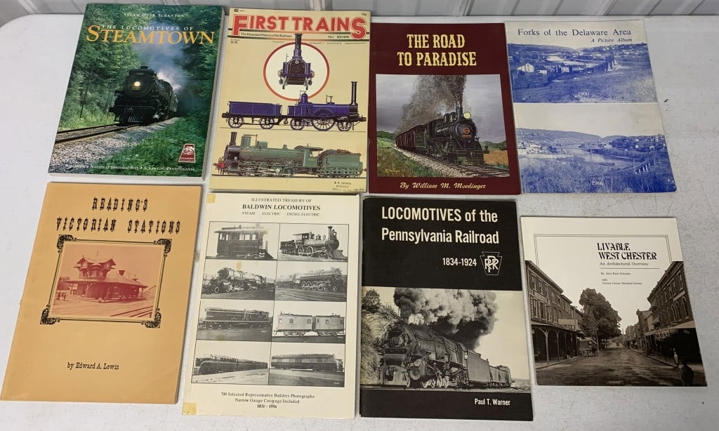 8 soft cover books, mostly train related (1 of 4)