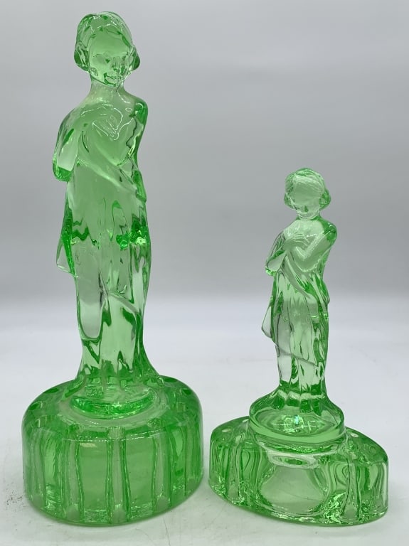 lot of 2 Art Deco Draped Lady Flower Frog Figures (1 of 4)