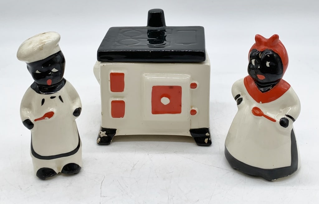 lot of 3 Black Americana Ceramic S&P Shakers (1 of 2)