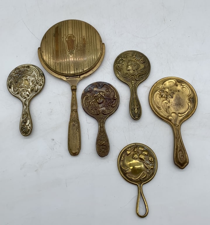 lot of 6 Victorian Style Hand Mirrors (1 of 6)