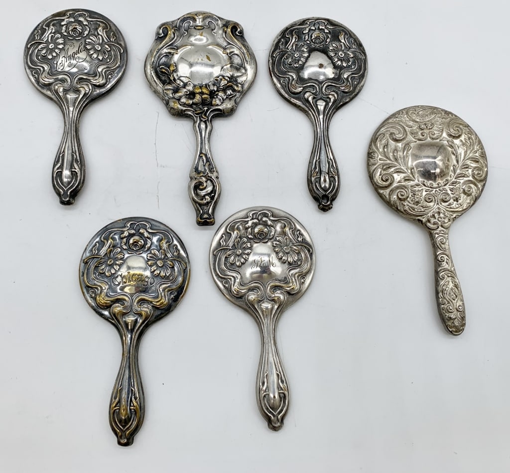 lot of 6 Victorian Style Hand Mirrors (1 of 6)