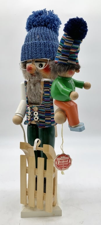 Steinbach Grandpa & Grandson Nutcracker: buttons on sweater are peeling, comes with original box