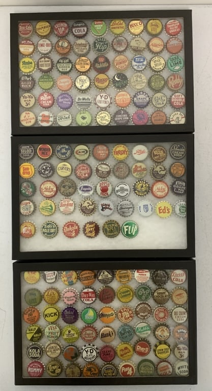 3 Display Cases of Soda Bottle Caps (1 of 5)