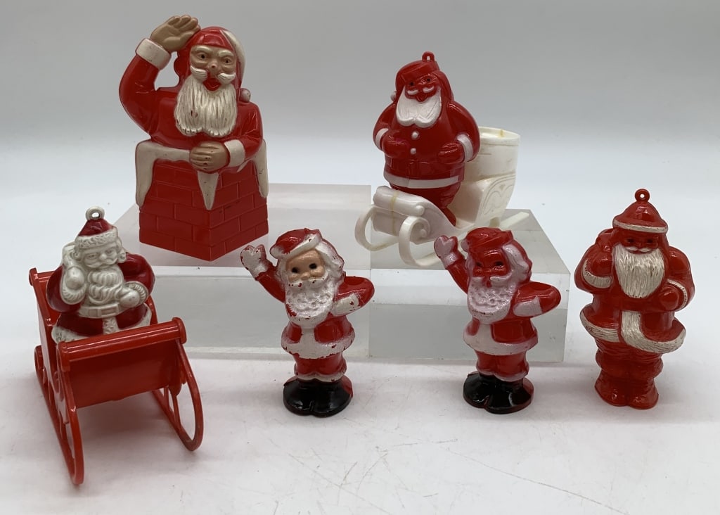 6 Plastic Santa Candy Containers, others (1 of 4)