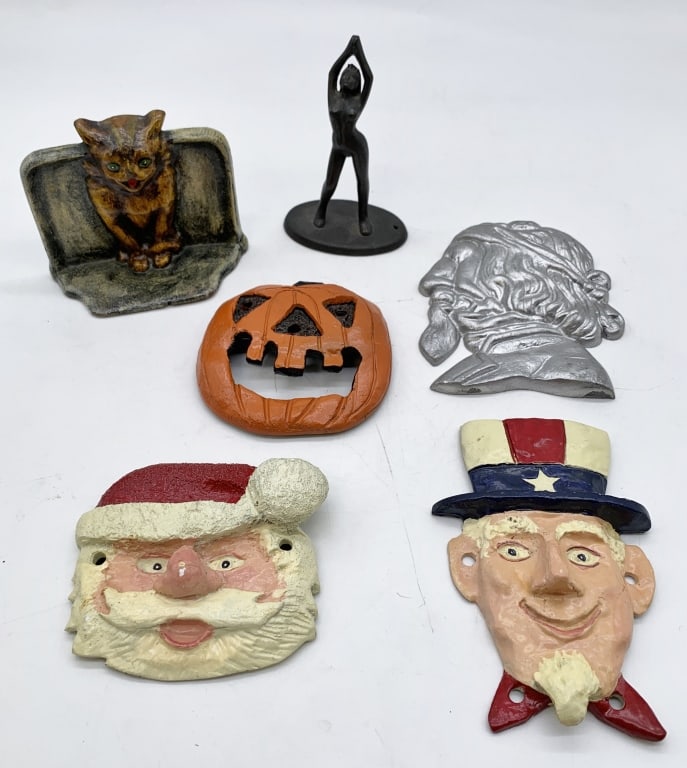 6 cast pcs- Holidays, Figures, Cat, Wall Plaques (1 of 6)