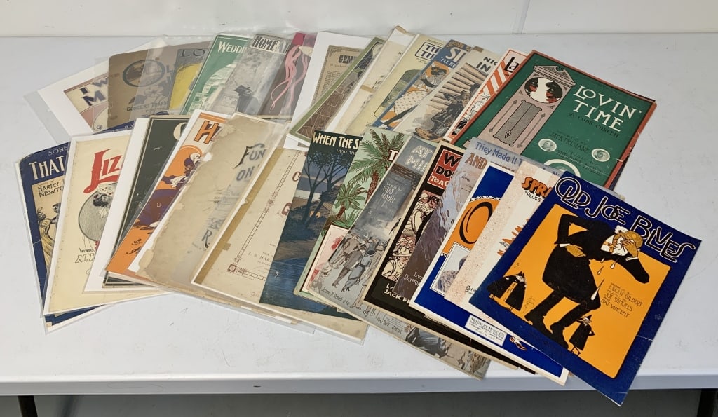 20+ Black Americana Sheet music Books/others: some with a lot of wear, some have discoloring, a couple have small tears