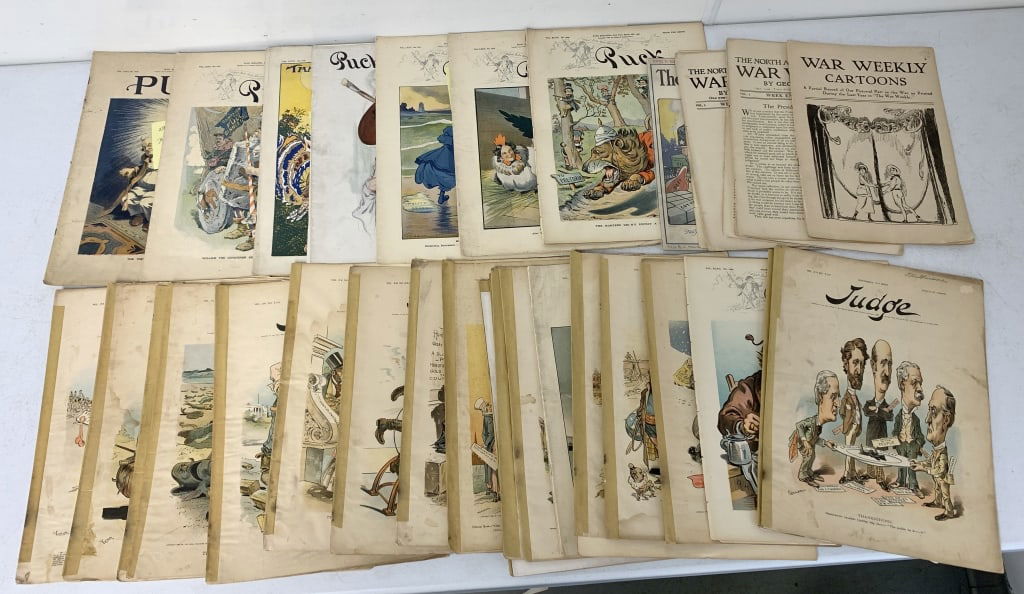 20+ Judge, Puck, War Weekly Paper Magazines (1 of 7)