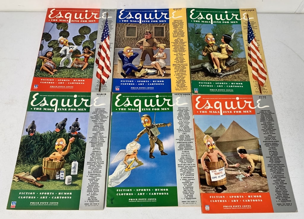 6 Vintage Esquire Magazines from the 1940's (1 of 5)