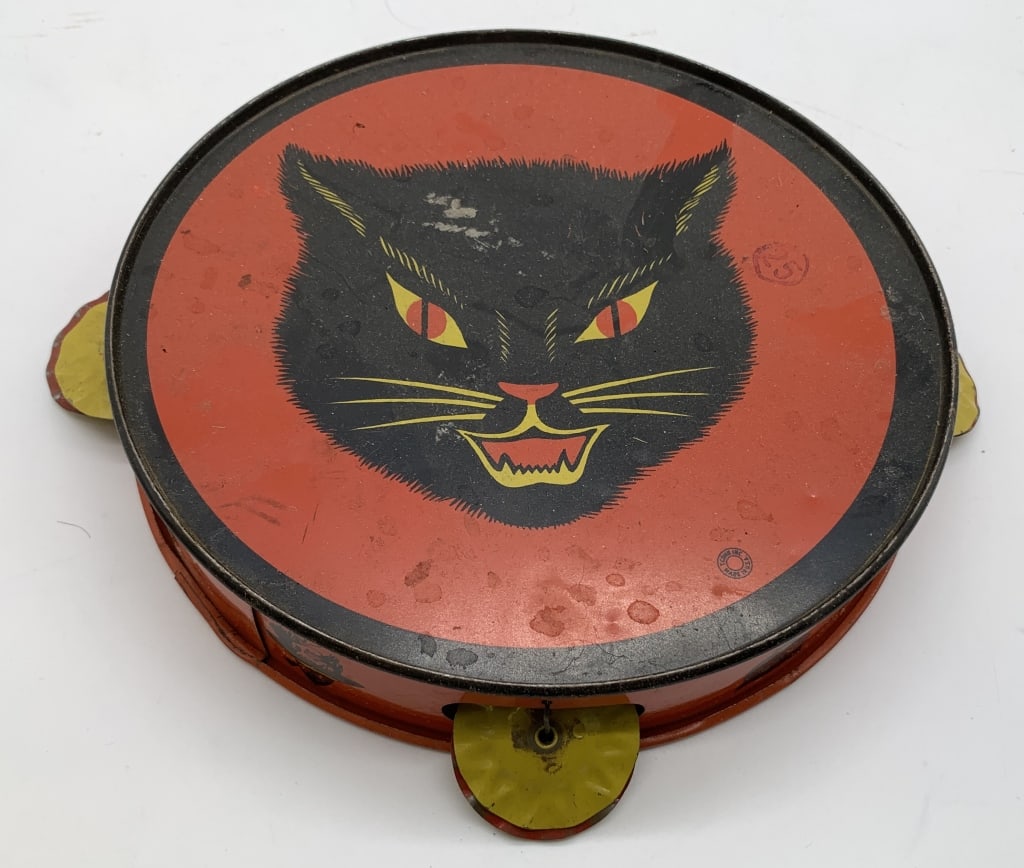T. Conn Tin Black Cat/Witch Tamborine (1 of 3)