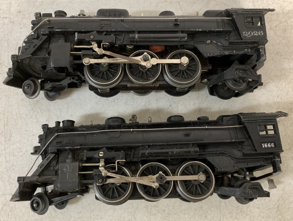 lot of 2 Lionel Locomotive Engines: O27 gauge, use and wear, some scratches, may or may not be complete, untested