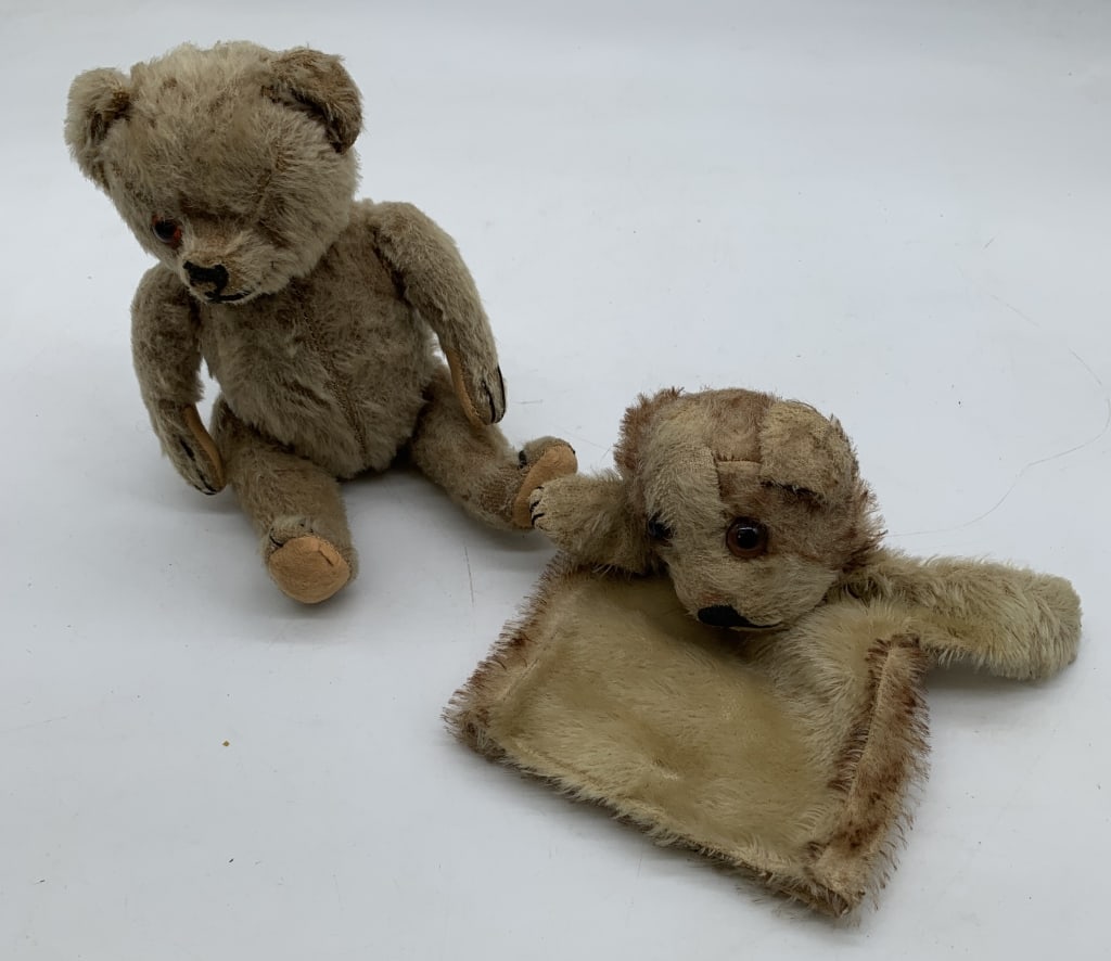 jointed bear and Mohair dog puppet (1 of 5)