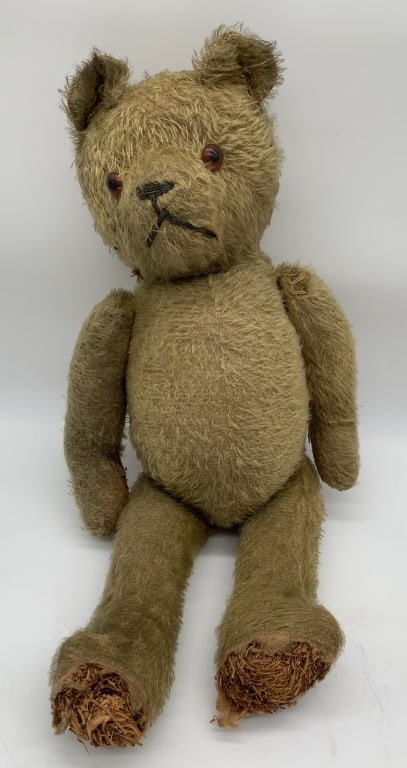 Steiff Bear? No Tag: hair missing,feet torn open,stuffing coming out,1 hand has open area,shoulder sewn