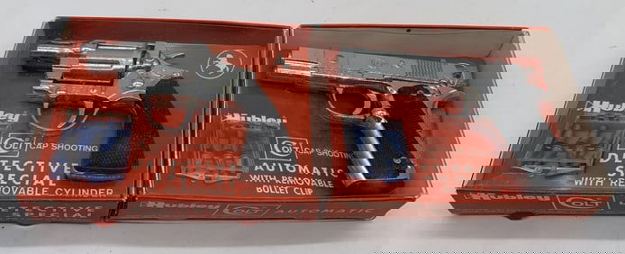 2 Hubley Colt cap guns in original packaging