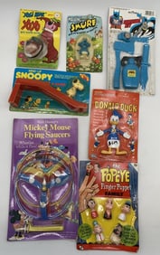 7 character toys on original cards