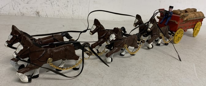 Reproduction Cast Iron Wagon Train w/ Barrels